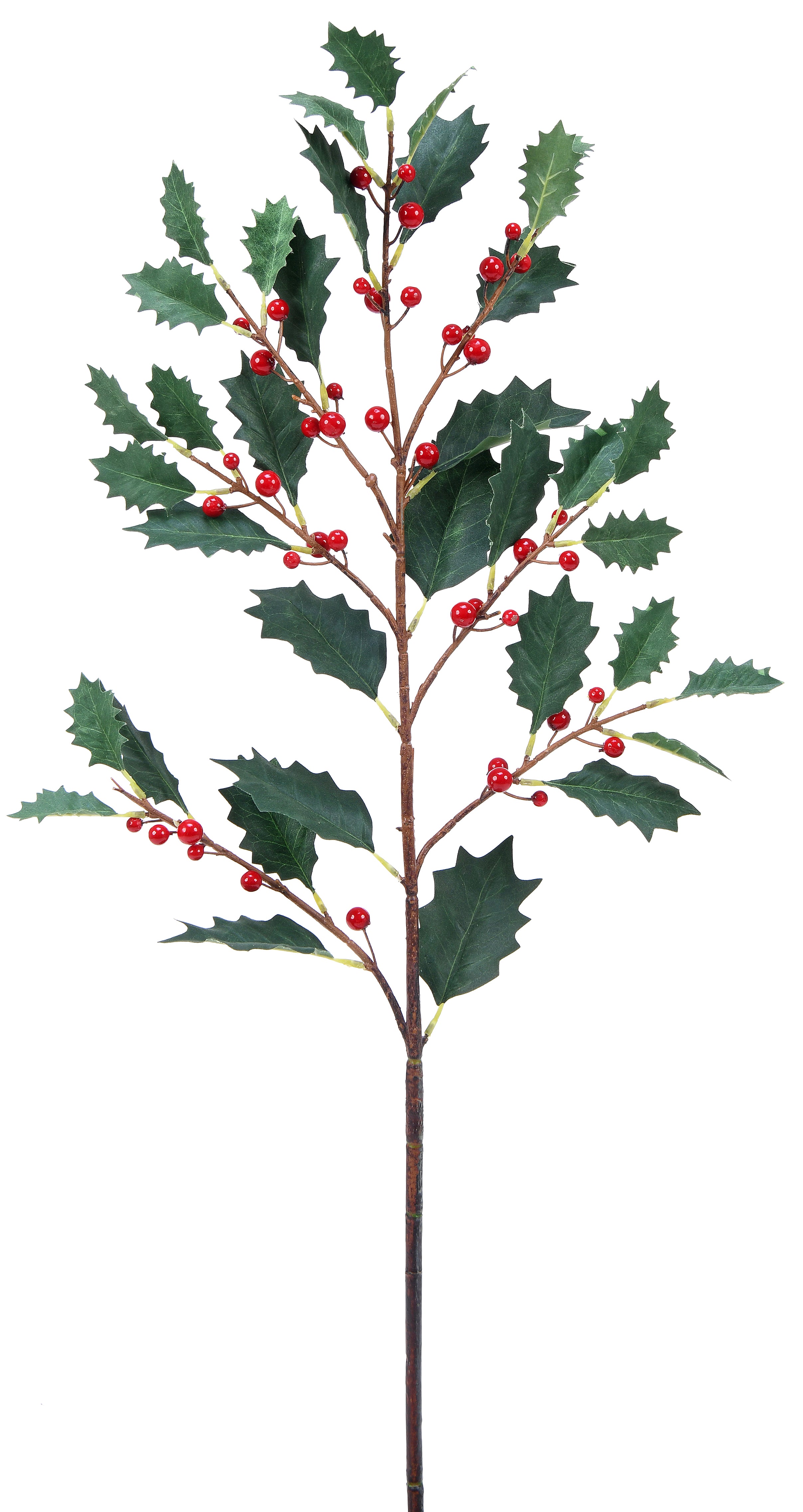 Leaves & Red Berry Branch. 90 cm